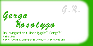 gergo mosolygo business card